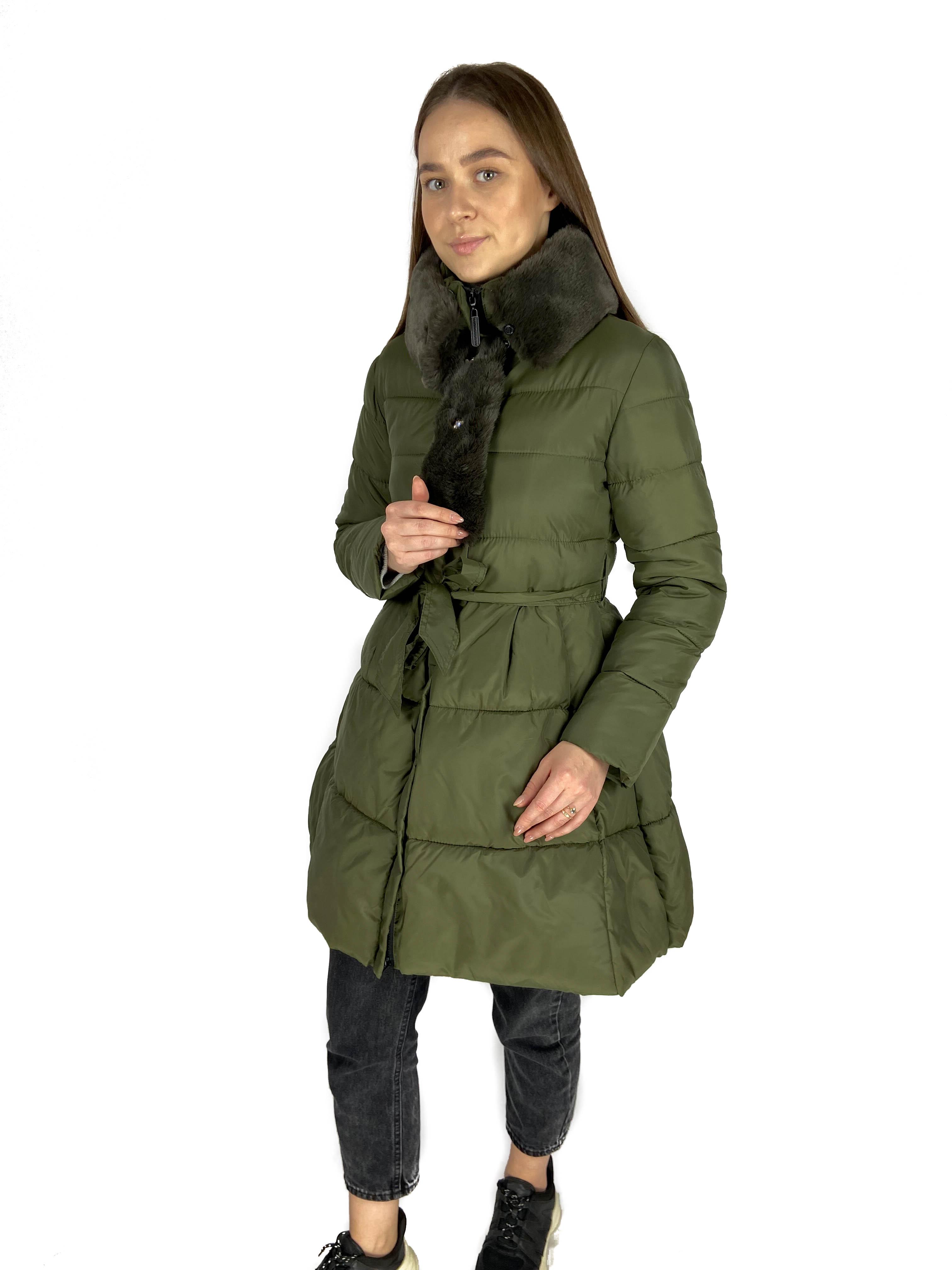 Куртка длинная женская HOHHA 2XL Хаки (MH477) - фото 3 Куртка длинная женская HOHHA 2XL Хаки (MH477) - фото 3
