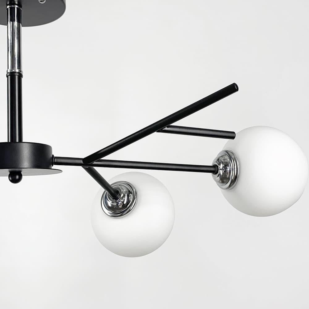 Люстра на 4 білих плафони 75х22 см (088N/4 BK+CH+WT)) - фото 2 Люстра на 4 білих плафони 75х22 см (088N/4 BK+CH+WT)) - фото 2