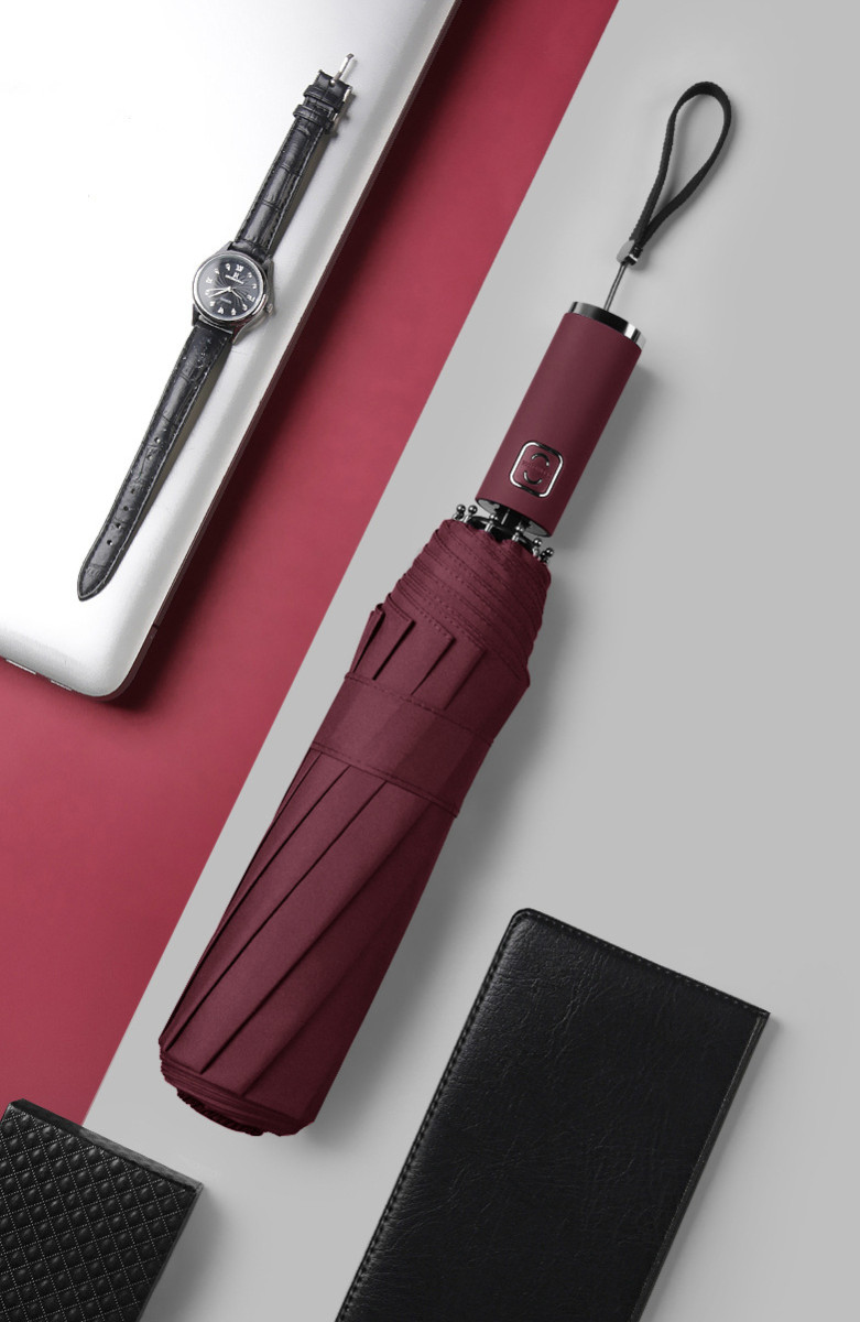 Зонтик складной автомат 9460 105 см Бордовый (4506021)