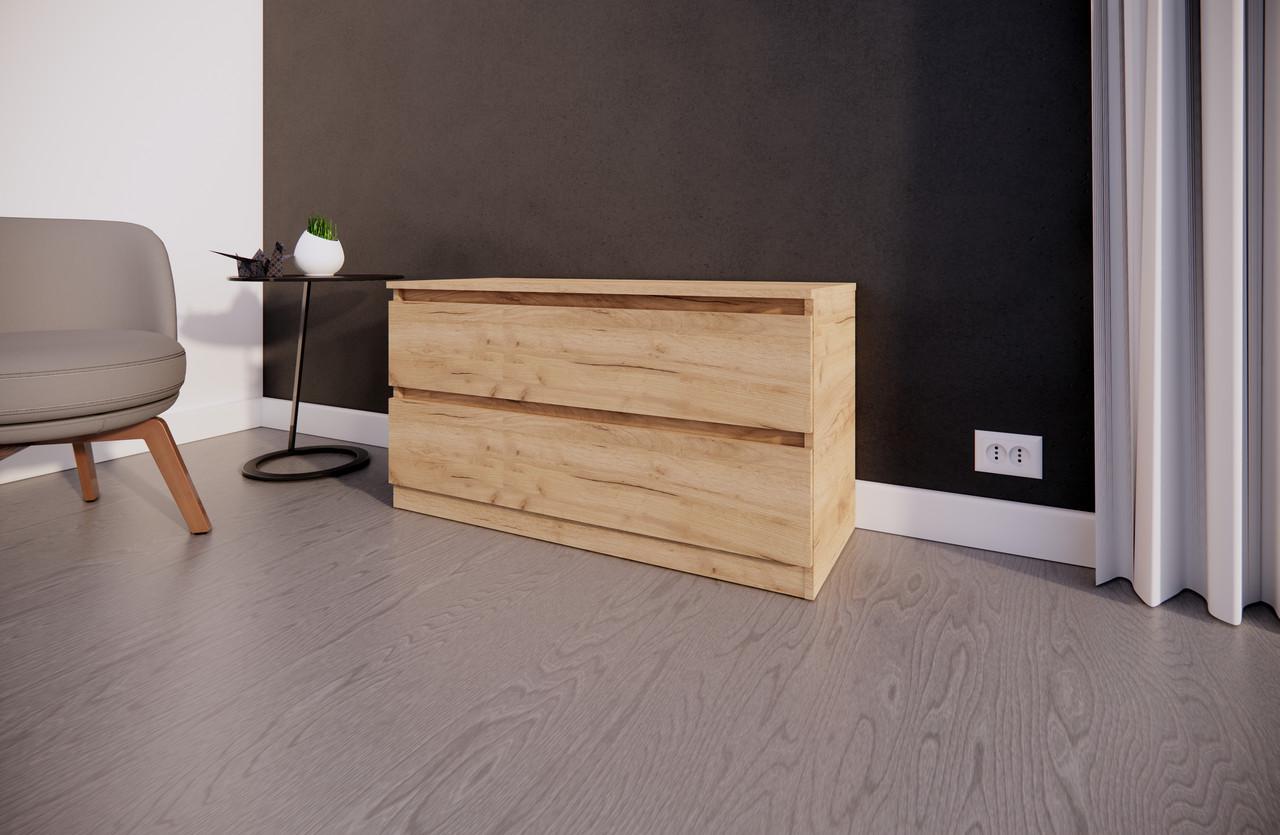 Комод MEBEX на 2 ящика 100х40х54,4 см Дуб Крафт (VM2B1000DC) - фото 3 Комод MEBEX на 2 ящика 100х40х54,4 см Дуб Крафт (VM2B1000DC) - фото 3