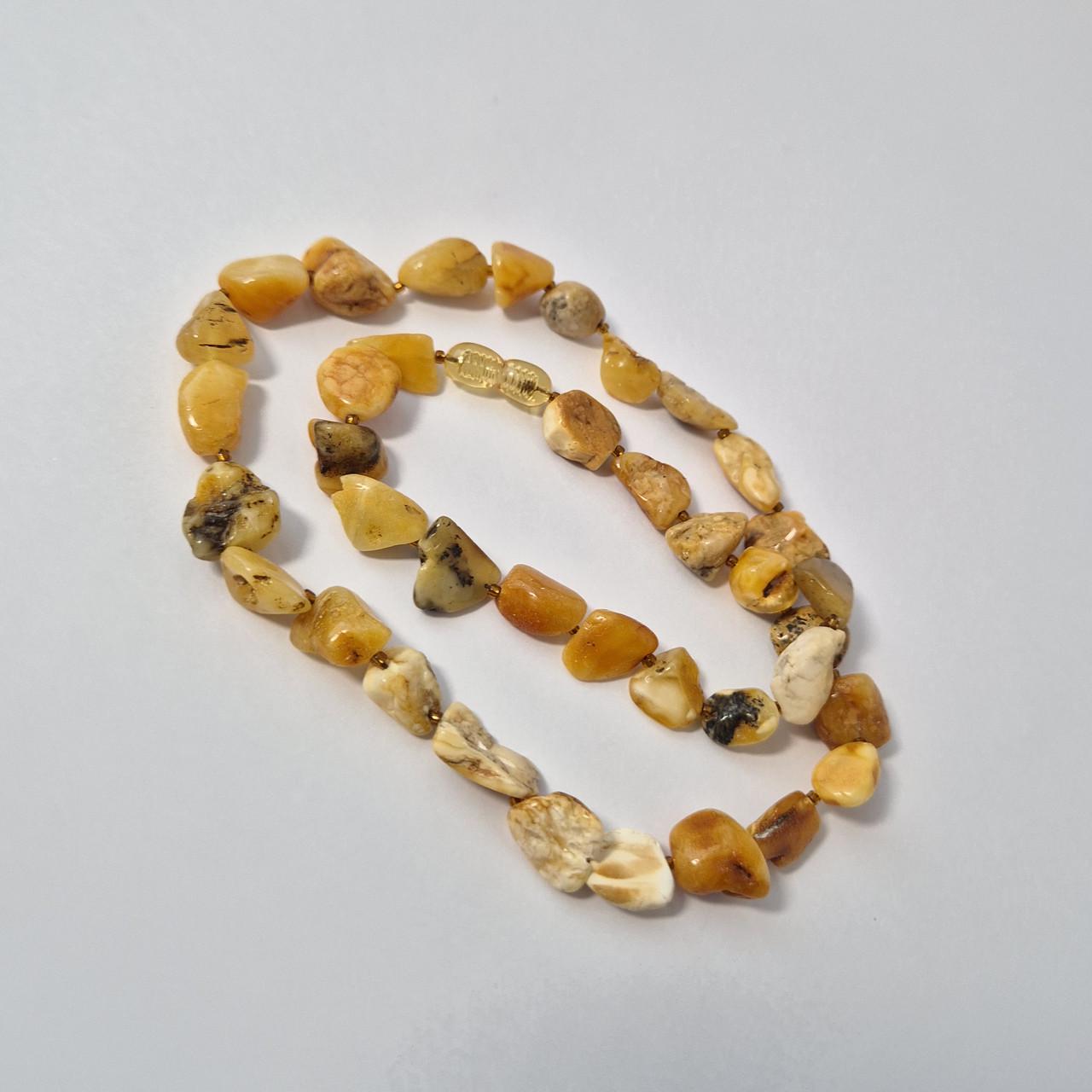 Намисто із натурального Бурштину лікувальний необроблений 50 см Медовий (бурштин50/200жел)