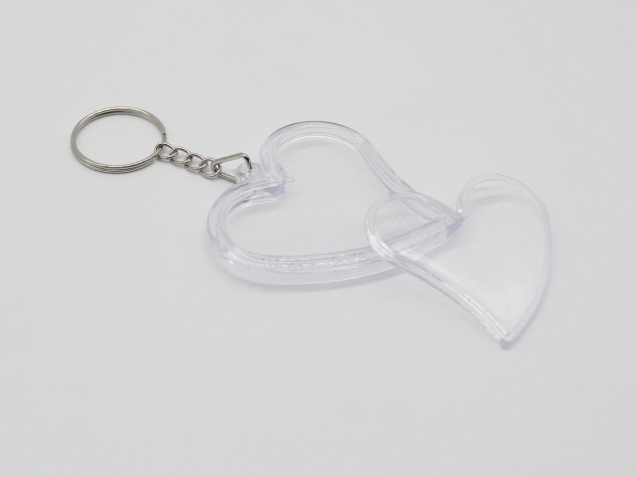 Заготовка для брелка Сердце акриловая 56х56 мм под фото 49х36 мм (552269496)