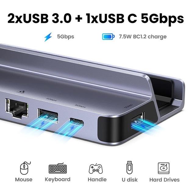 Док-станция Ugreen 6в1 100W для Steam Deck HDMI 4K/Ethernet/3хUSB 3.0/USB-C 100W - фото 6