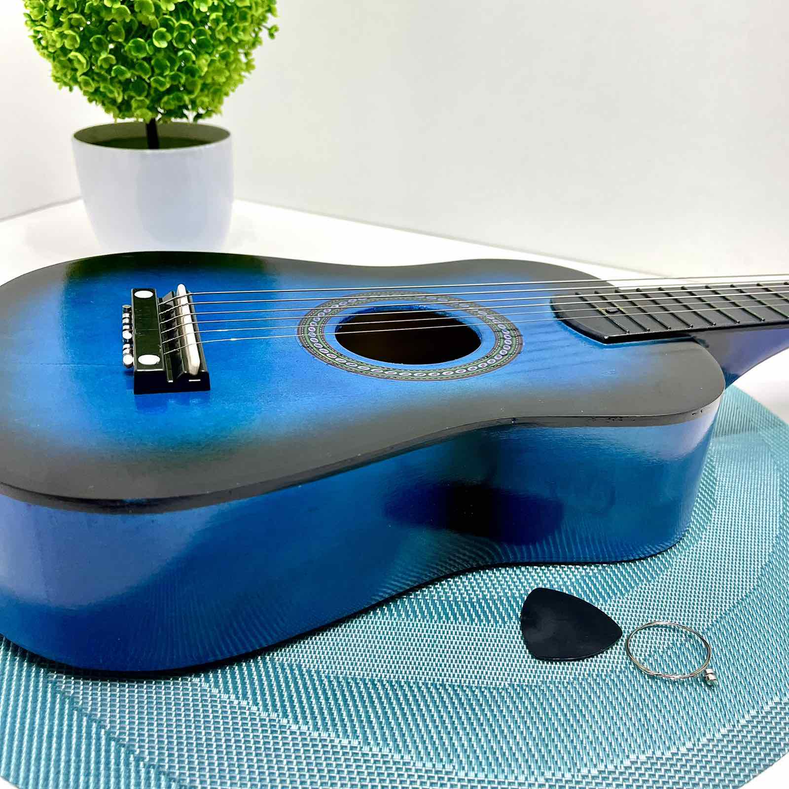 Гитара деревянная детская 6 струн Синий (M 1369) - фото 6 Гитара деревянная детская 6 струн Синий (M 1369) - фото 6