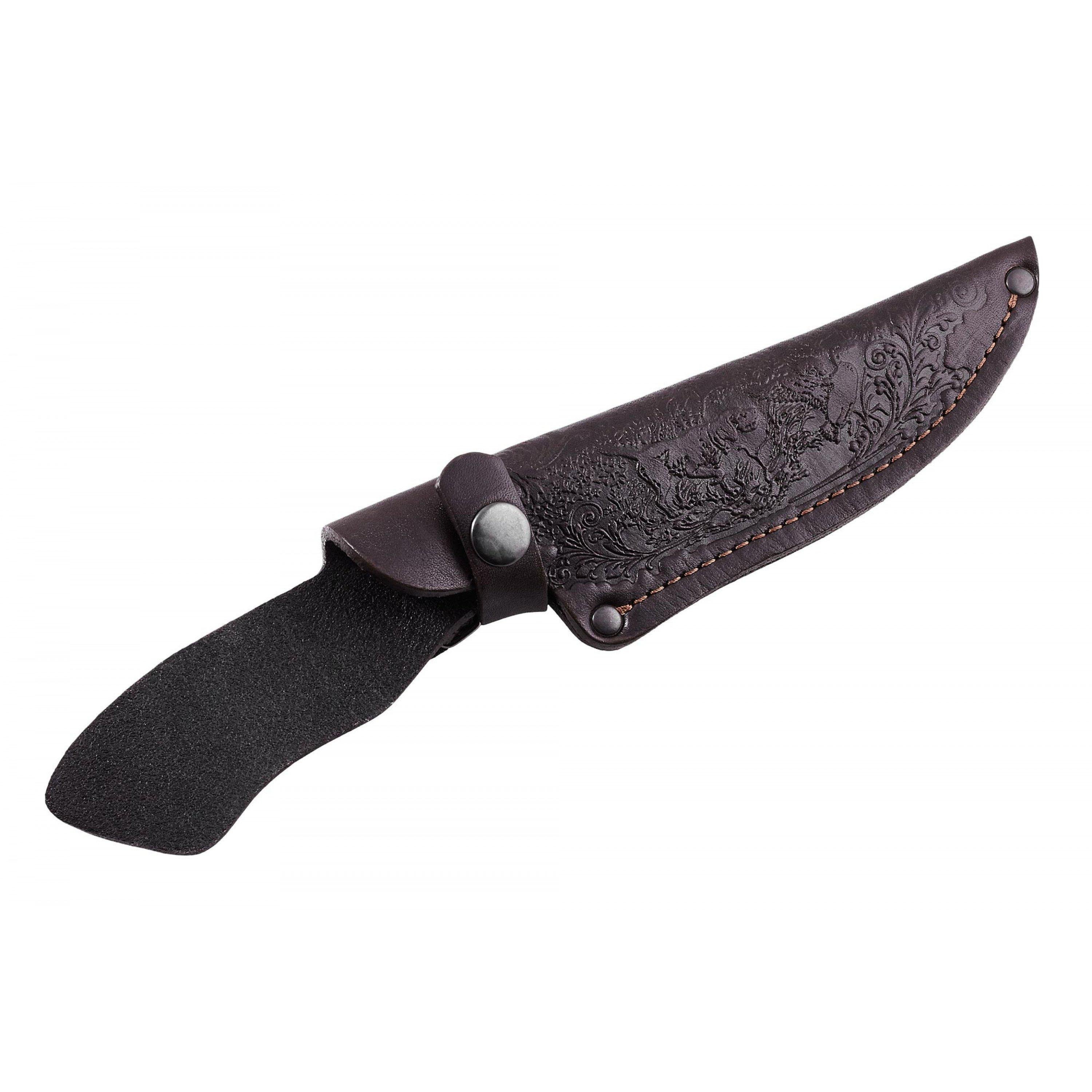 Чехол для ножа Grand Way №4 натуральная кожа на кнопке 280х55х40 мм Коричневый (330GW)