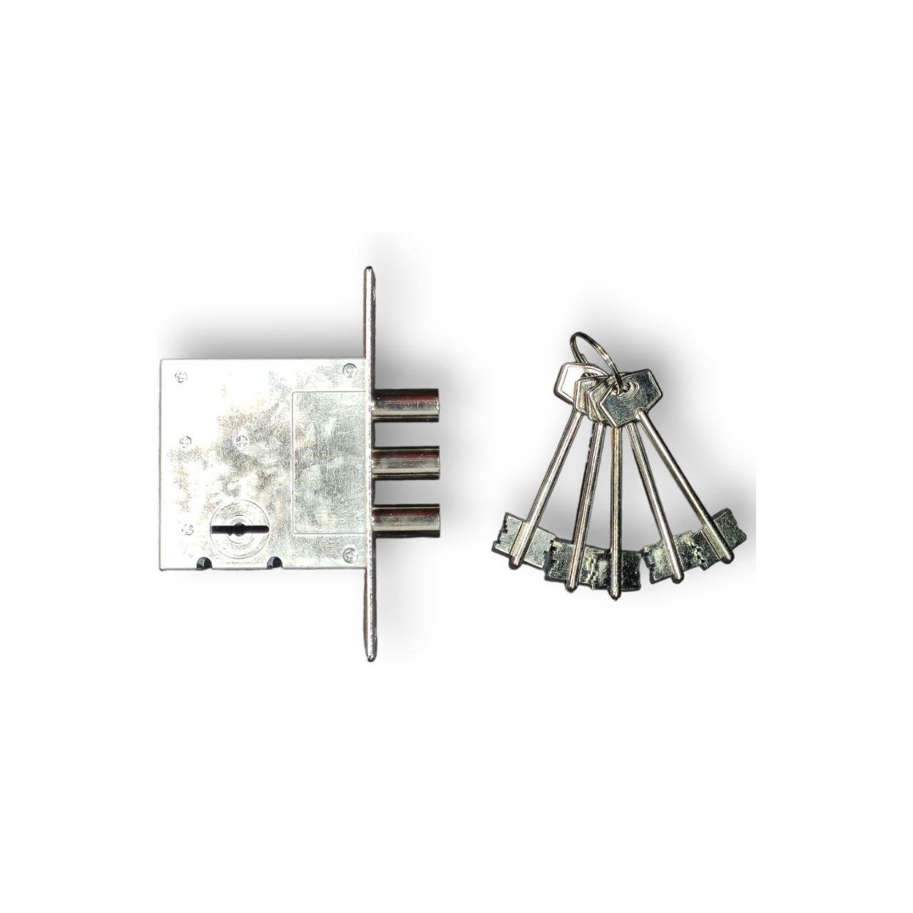 Замок врізний сувальдний із зустрічною планкою ЗВ-АВЕРС 1001 85х85/20 165х25 5 ключів (1820166762/К0199)