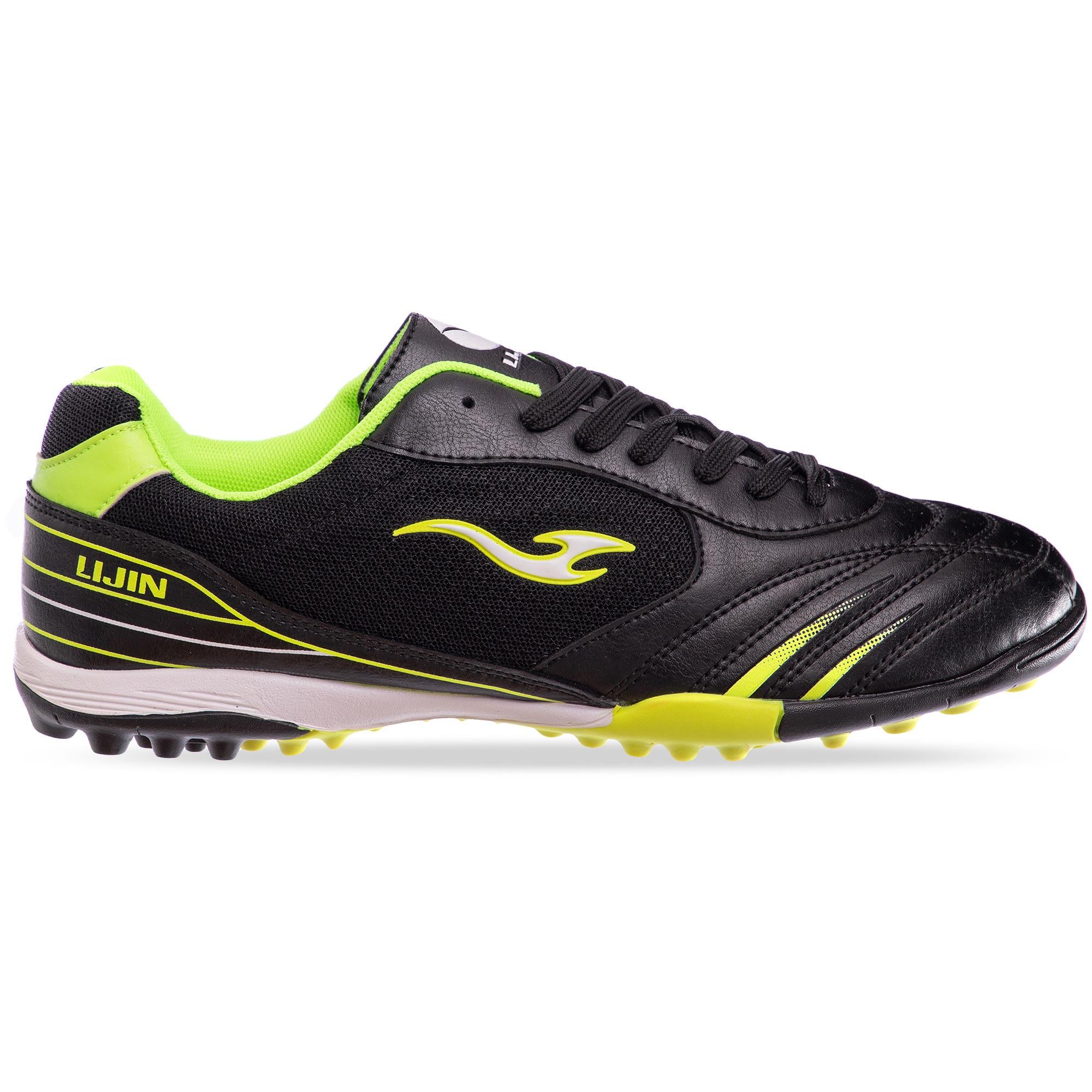 Сороконожки футбольные LIJIN р. 43 Черный/Салатовый (OB-801-2)