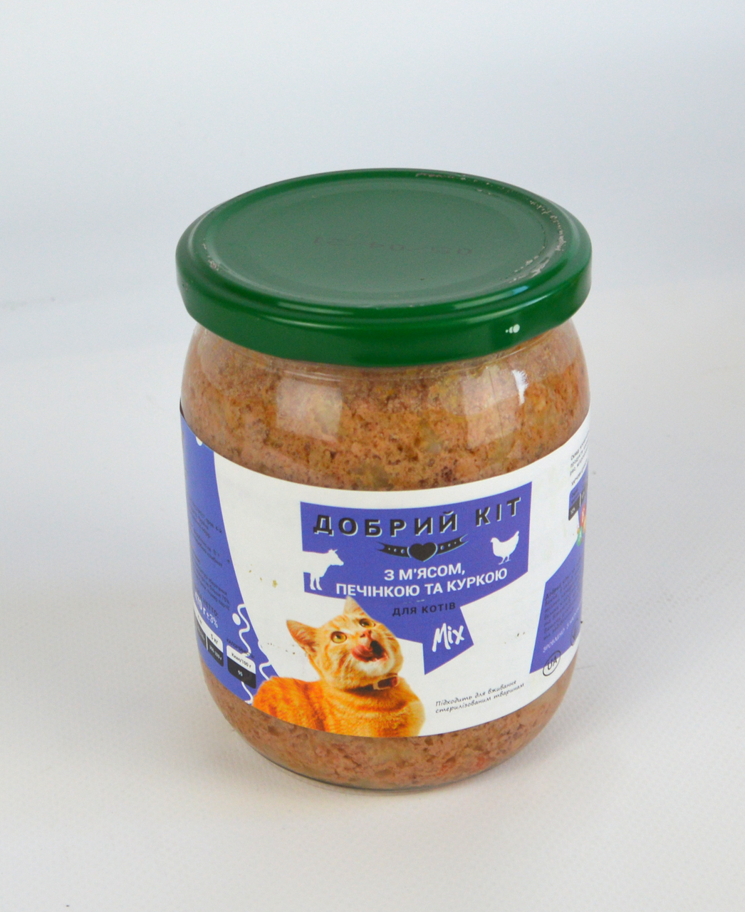 Блок консервированного корма для кошек "Добрий Кіт" с печенью и курицей 6х660 г