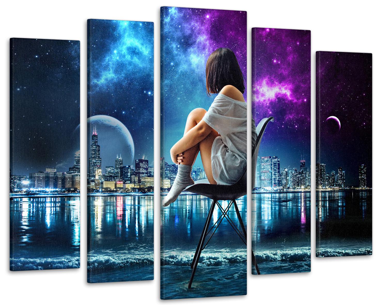 Картина модульна Абстракція Дівчина 110х160 см (Art-374_5)