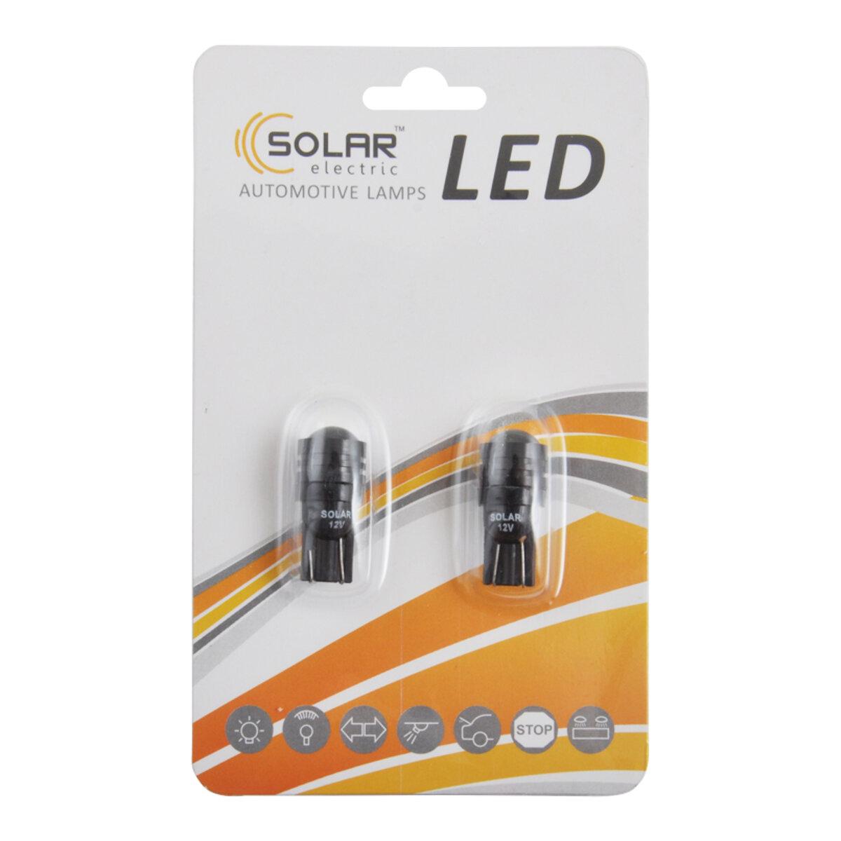 Автолампа LED Solar 12V T10 W2.1x9.5d 1SMD 15W with lens 2 шт. - фото 2 Автолампа LED Solar 12V T10 W2.1x9.5d 1SMD 15W with lens 2 шт. - фото 2