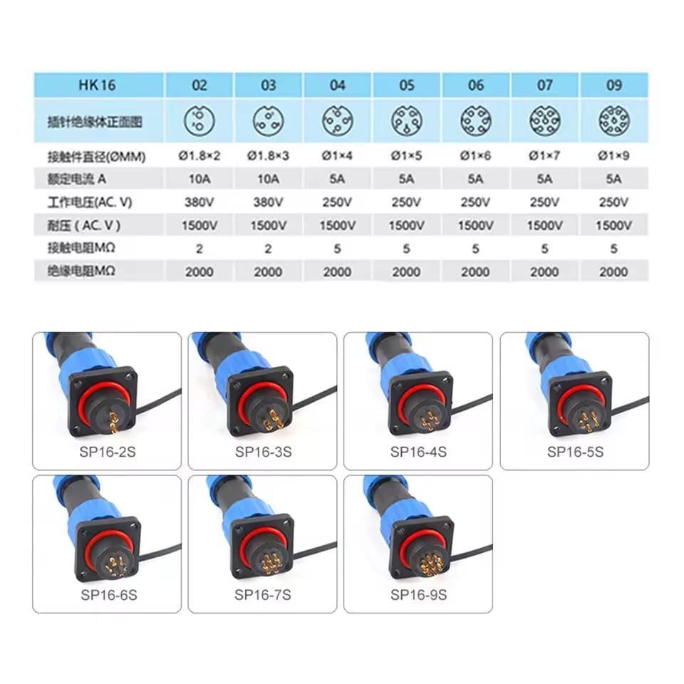 Разъем герметичный SP16 IP68 розетка/штекер на кабель SP16 7S-F-M 7pin 5 А (2735637991) - фото 5 Разъем герметичный SP16 IP68 розетка/штекер на кабель SP16 7S-F-M 7pin 5 А (2735637991) - фото 5
