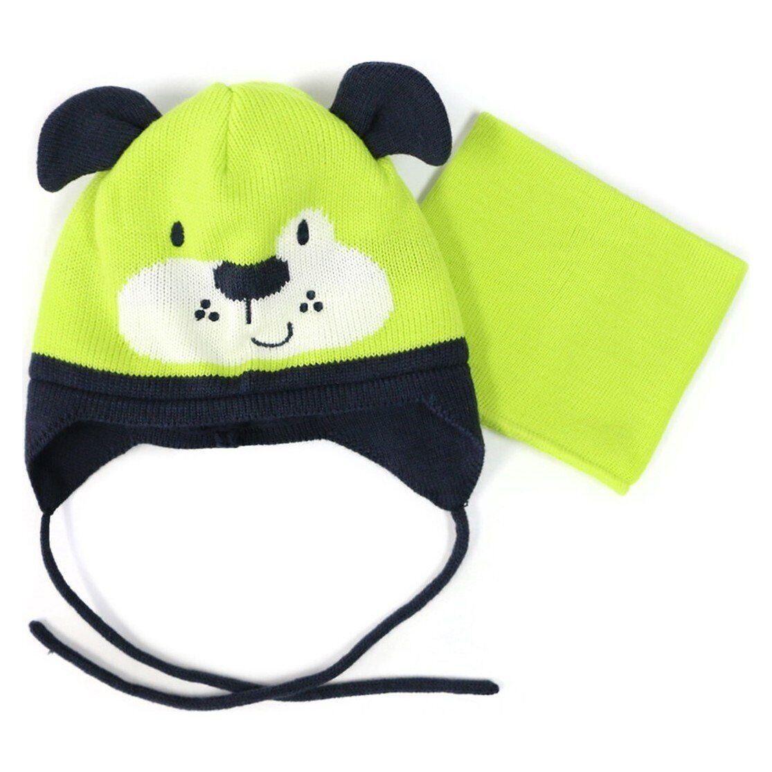Шапка с баффом вязаные для мальчика Peluche&Tartine F16ACC23BG зимние 48-50 см Лимонный (F16ACC23BG-Ultralime-2/3)