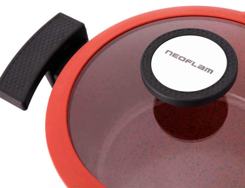 Кастрюля с крышкой Neoflam EC-DC-C24I мраморное покрытие 24 см 4,8 л Черно-красный (1929251714) - фото 4 Кастрюля с крышкой Neoflam EC-DC-C24I мраморное покрытие 24 см 4,8 л Черно-красный (1929251714) - фото 4