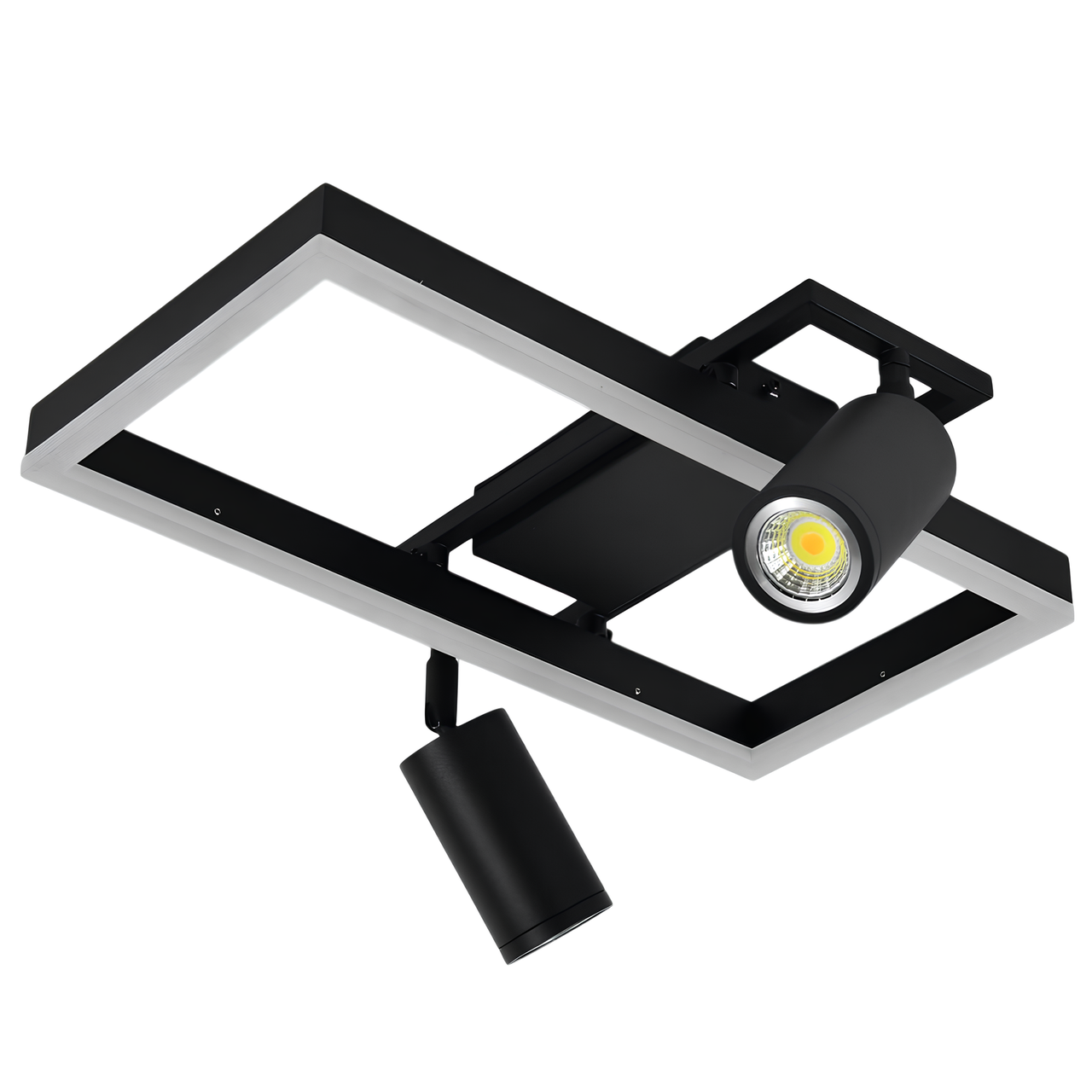 Люстра светодиодная Valeso 34W с двумя спотами и акриловым рассеивателем 3000/4500/6000К Черный (CH8015 BK)