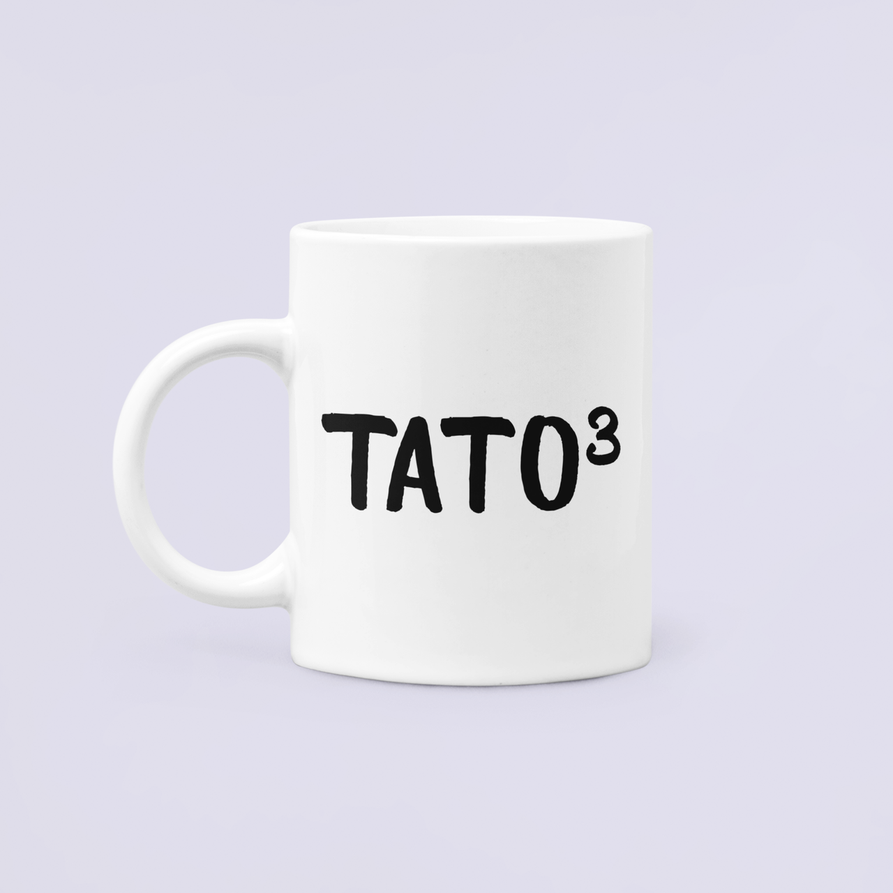 Чашка керамическая с принтом "Тато в кубі" 330 мл Белый