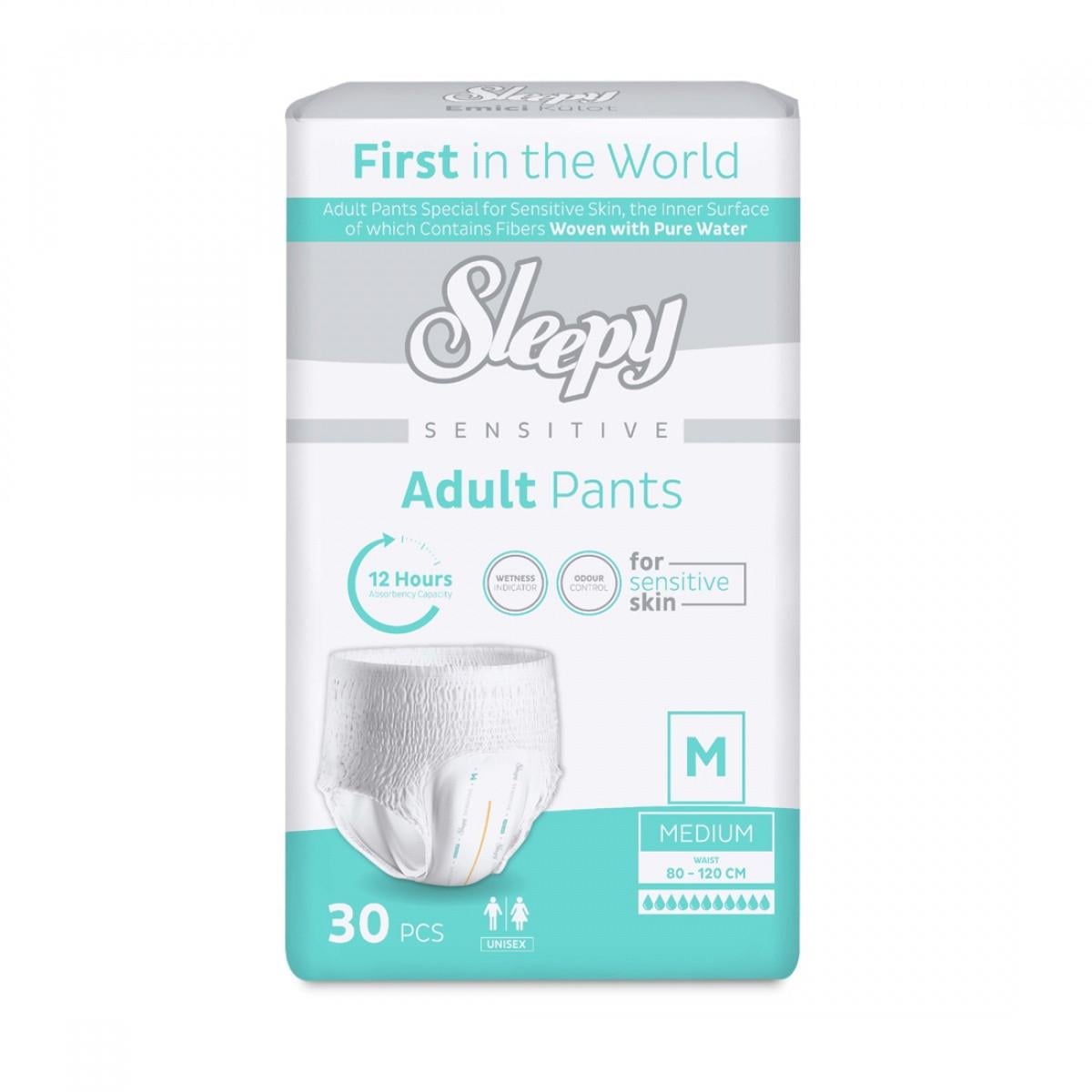 Підгузки-трусики для дорослих Sleepy Sensitive pants М 80-120 см 30 шт. (000006794)