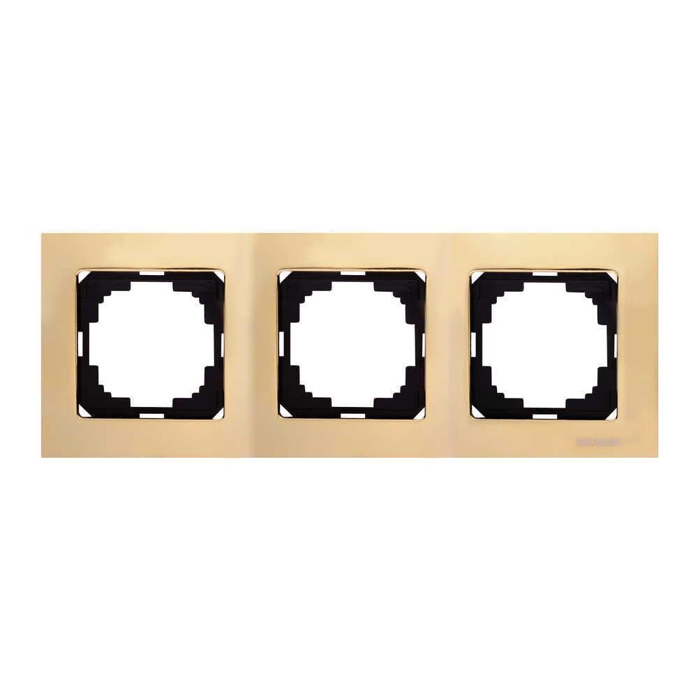Рамка трехместная Nilson Touran Lux Золотой металл (22ALT0093)