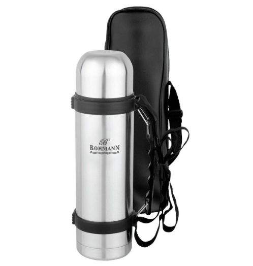 Термос Bohmann для напитков с ручкой с чехлом 1 л (4100)