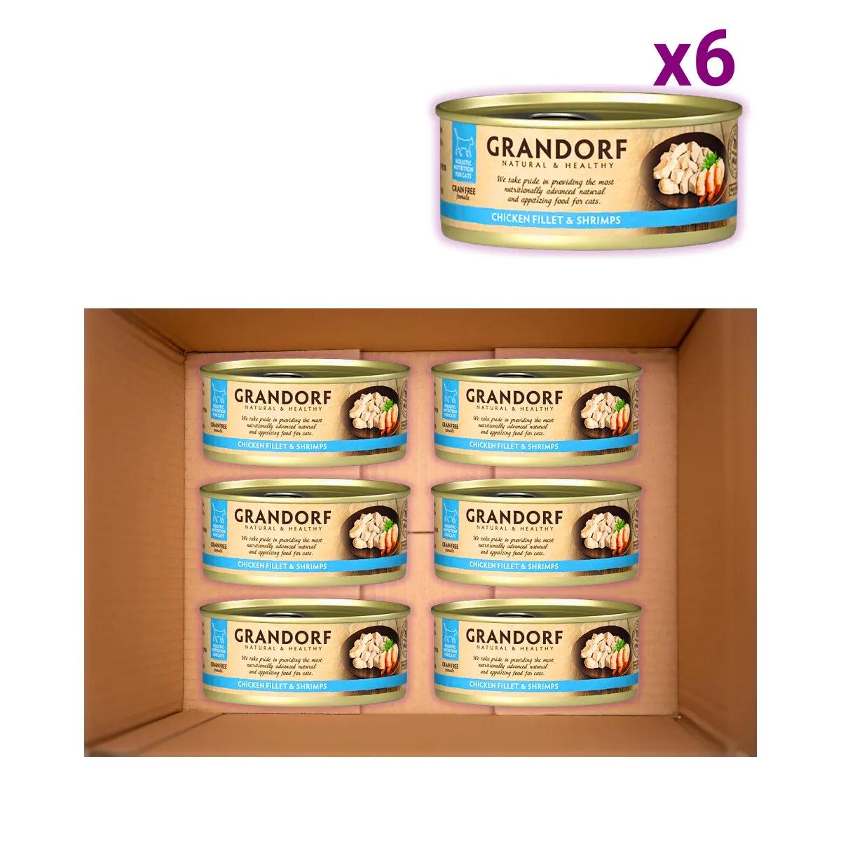 Корм для кошек влажный Grandorf Филе курицы и криветка для взрослых кошек всех пород 70 г х 6 шт. (PGDCW0607) - фото 2 Корм для кошек влажный Grandorf Филе курицы и криветка для взрослых кошек всех пород 70 г х 6 шт. (PGDCW0607) - фото 2