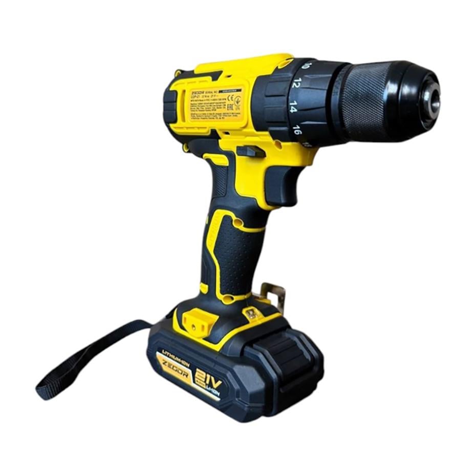 Шуруповерт професійний акумуляторний Zegor CDP-21/21В/37 Нм/дві швидкості/2 батареї 21 В 2 Ач/реверс/підсвічування/кейс - фото 3