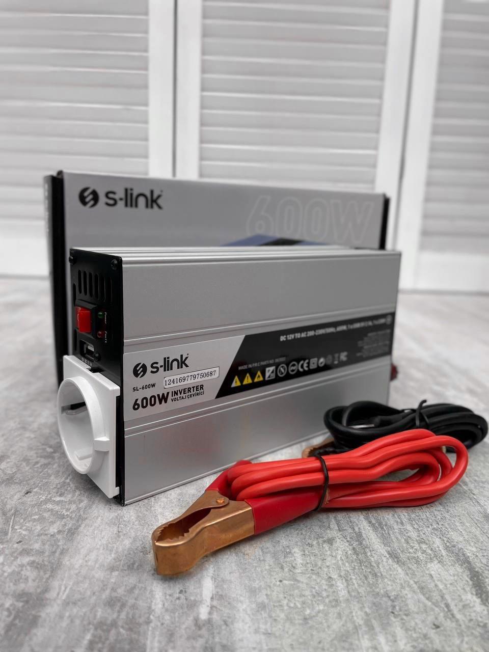 Інвертор S-link 12-220V 12В 600 Вт