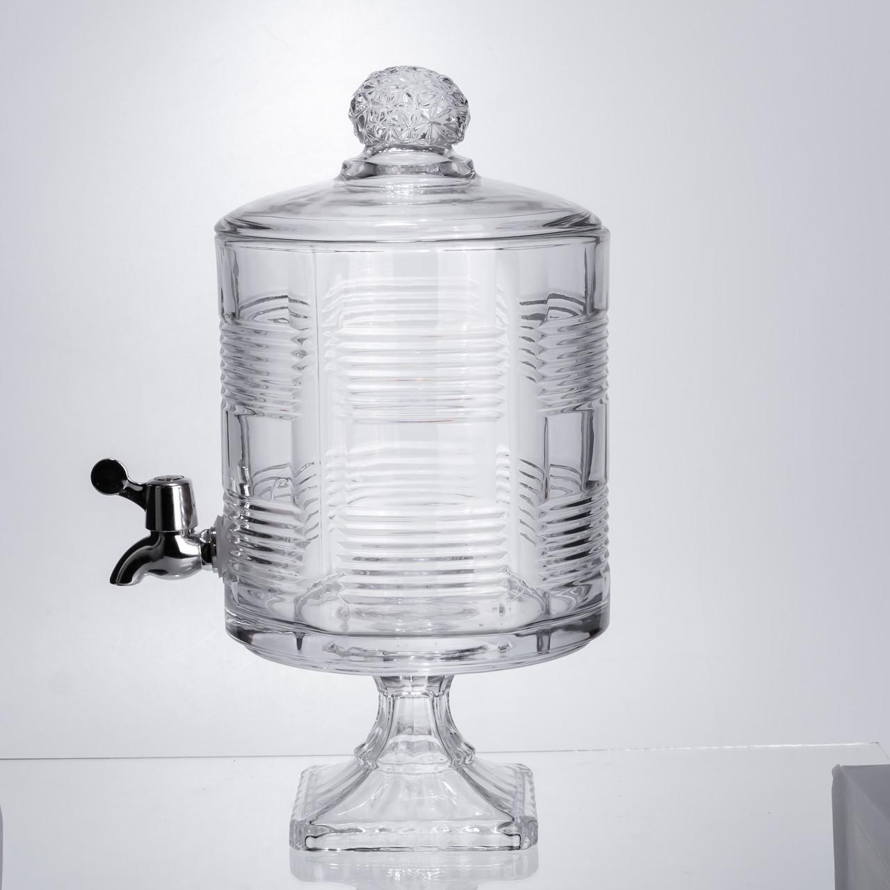 Лимонадница с краном на подставке стеклянная 4,5л Прозрачный (HP-19-2) - фото 8