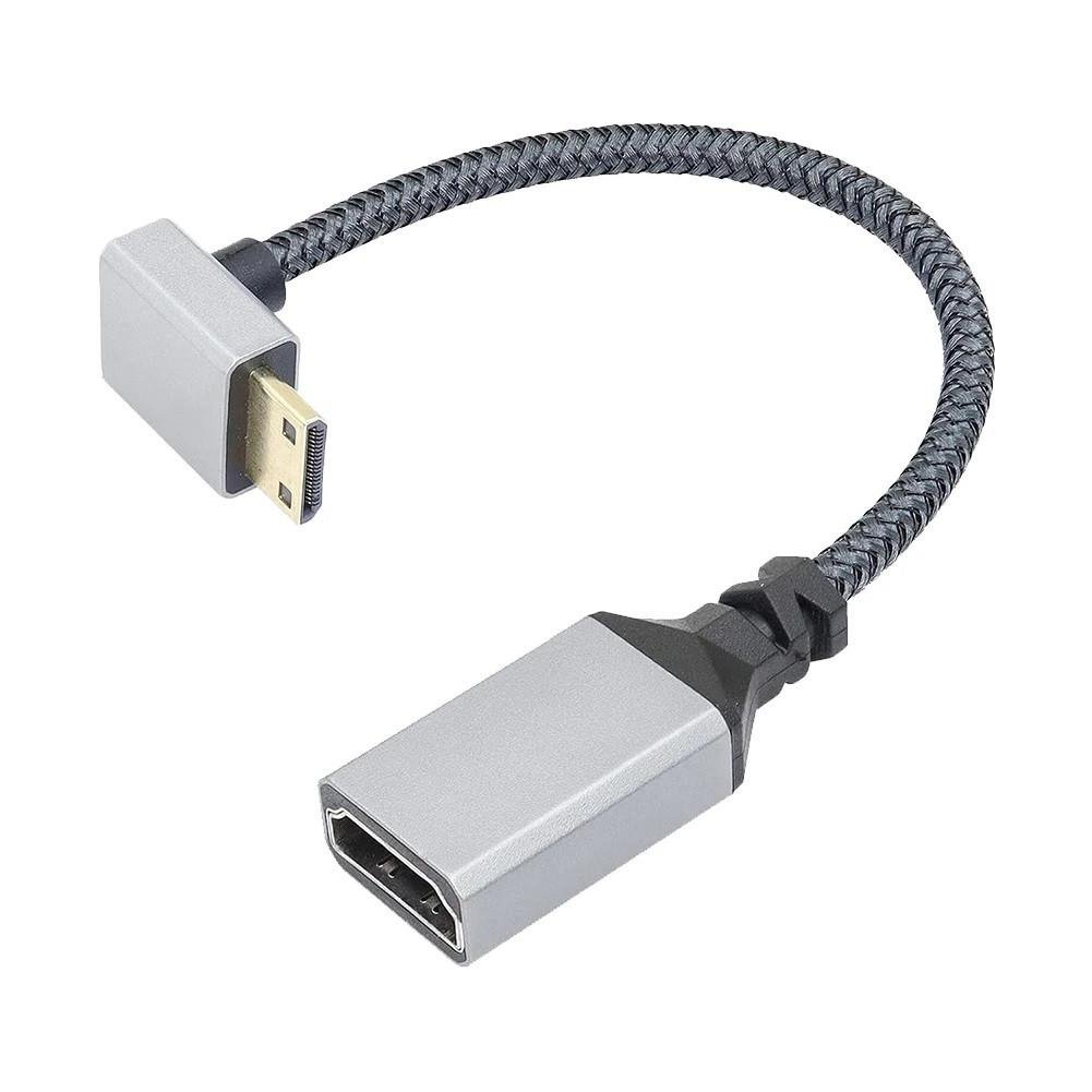 Кабель-перехідник Mini HDMI-HDMI M/F 4К 60Hz 20 см - фото 1