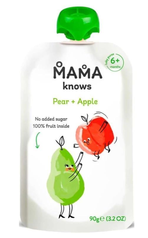 Дитяче пюре Mama knows Груша-Яблуко 90 г (2831142773)
