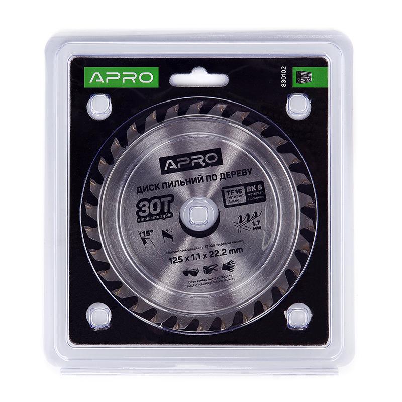 Диск пильний Apro по дереву 125х22,2х30Т (82819) - фото 2
