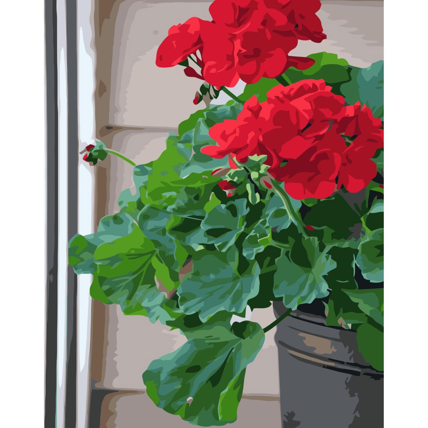 Картина по номерам Strateg Домашняя герань 40x50 см (VA-3326)