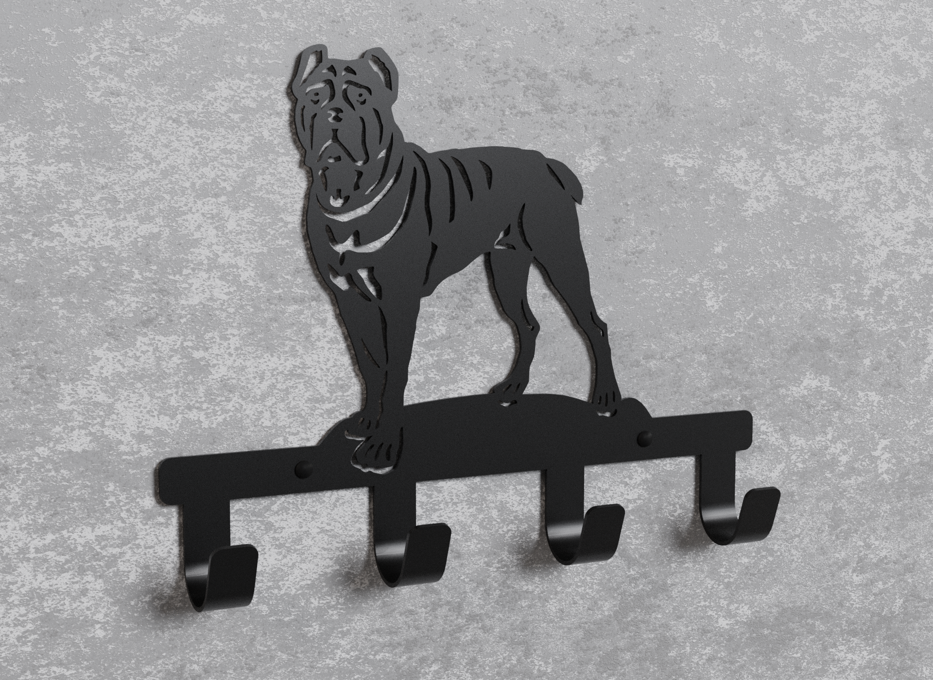 Вішалка настінна металева Loft-Craft Кане-корсо Чорний (AM-016-bk) - фото 2 Вішалка настінна металева Loft-Craft Кане-корсо Чорний (AM-016-bk) - фото 2