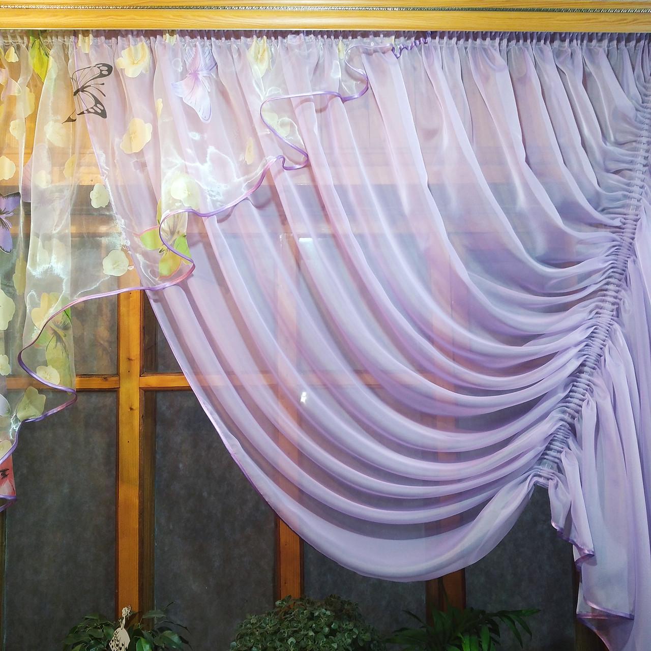 Занавеска кухонная Эрика правая Сиреневый - фото 3 Занавеска кухонная Эрика правая Сиреневый - фото 3