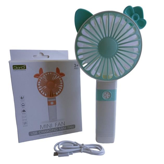 Вентилятор ручний акумуляторний DianDi Mini Fan SQ-2163 з USB-зарядкою та складною ручкою Блакитний - фото 2