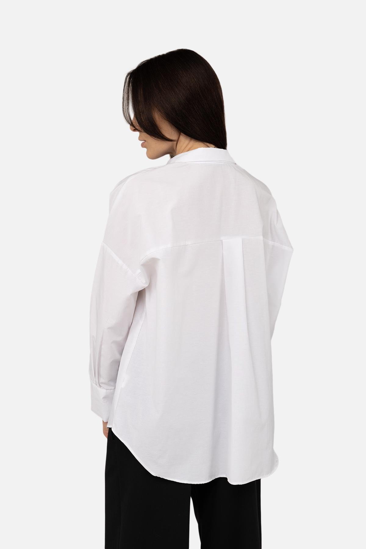 Сорочка з довгим рукавом ЦБ-00269353 жіноча р. 48 Білий (SKT001043160) - фото 2