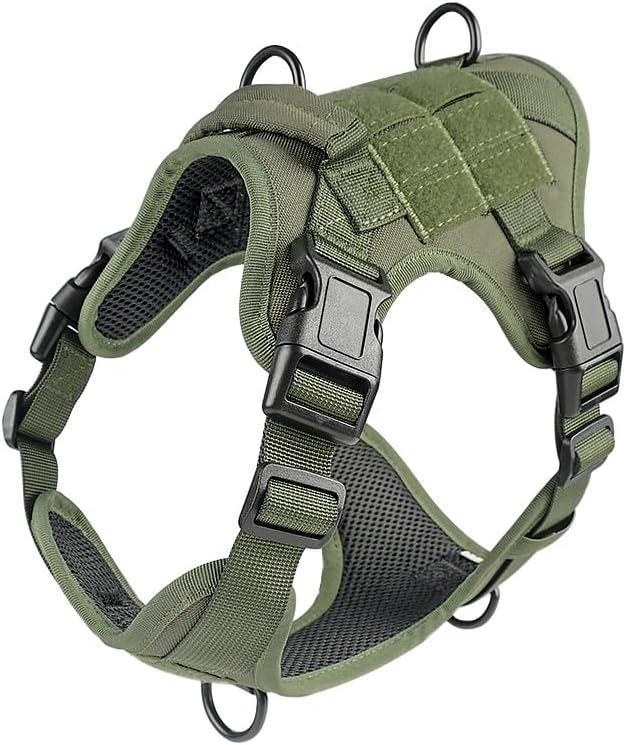 Нашийник для собак Baskor тактичний жилет з ручкою L 74-91 см Зелений