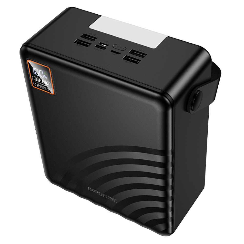 Повербанк Borofone BJ85 100000 mAh 22,5W с быстрой зарядкой и фонариком Черный (PBBJ85100)