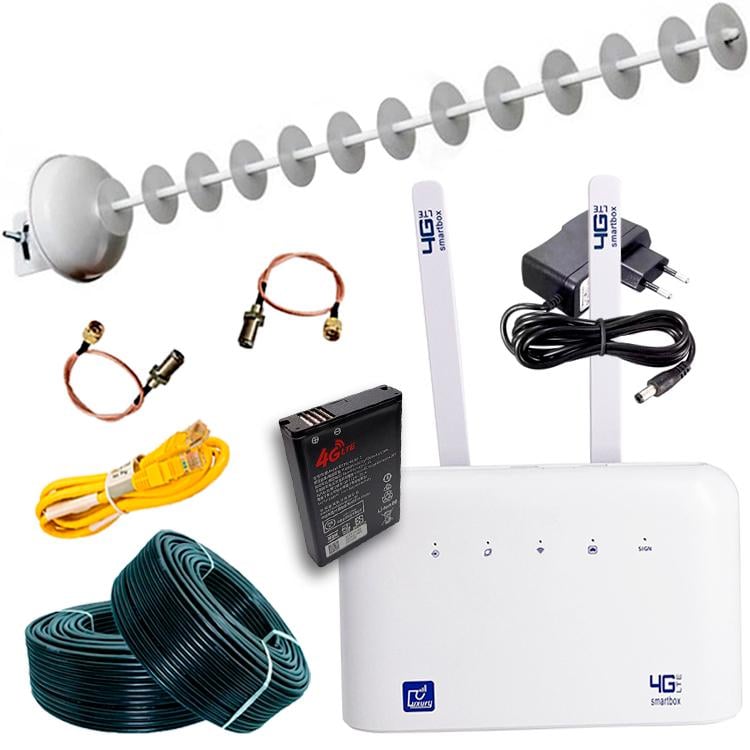 Комплект для інтернету 4G Luxury B612 Pro/Антена МІМО 20 дБ/Акумулятор 5000 mAh (157)