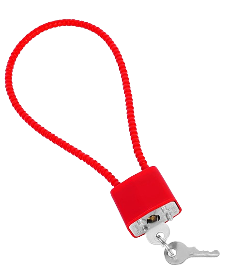 Замок навесной Solve с тросом 20 см Red (KT6009005)