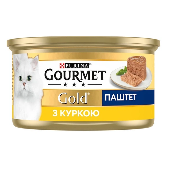 Корм вологий для дорослих котів консервований Purina Gourmet Gold паштет з куркою 85 г (81494)