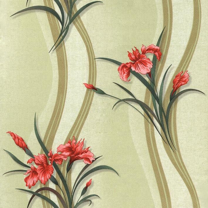 Обои тисненные Эксклюзив Люкс на бумажной основе 0,53х10,05 м Зеленая оливка (059-13)