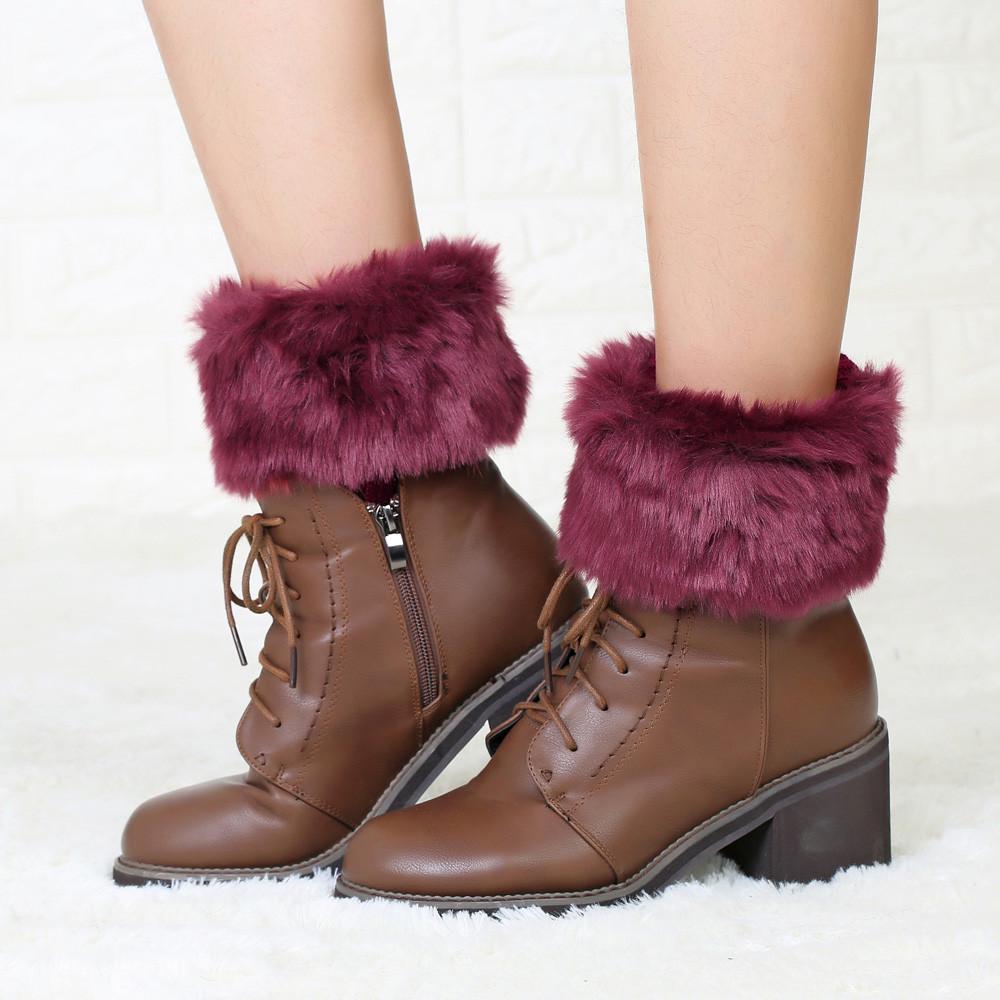 Гетри з хутром під взуття One size Бордовий (2440) - фото 2 Гетри з хутром під взуття One size Бордовий (2440) - фото 2