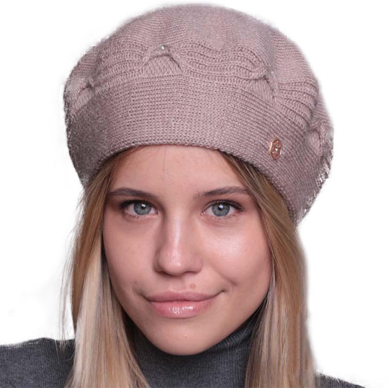 Берет женский Lirus Олимпия двойной полушерстяной Светло-бежевый (70676)