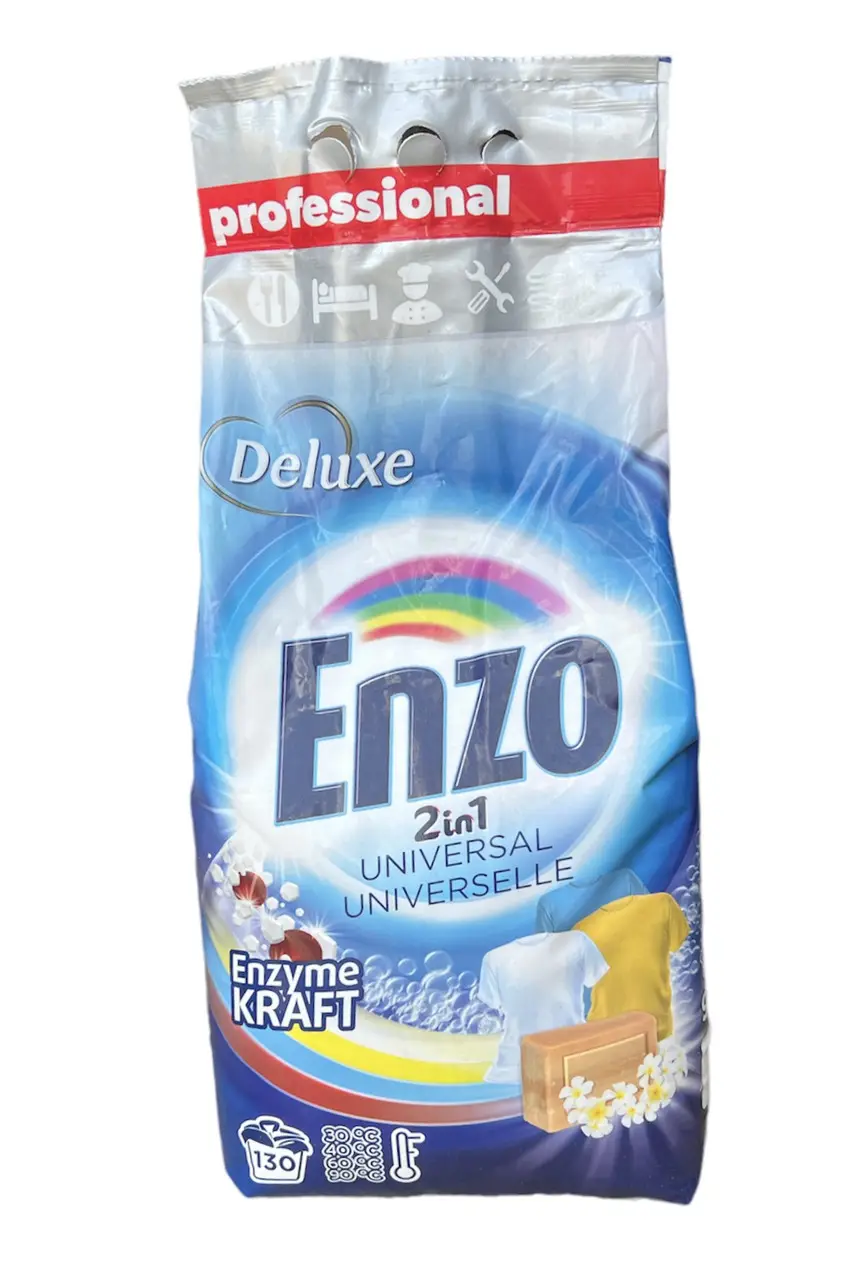 Пральний порошок сипучий універсальний Deluxe Enzo Universal на 130 прань 9,1 кг (2155096752)