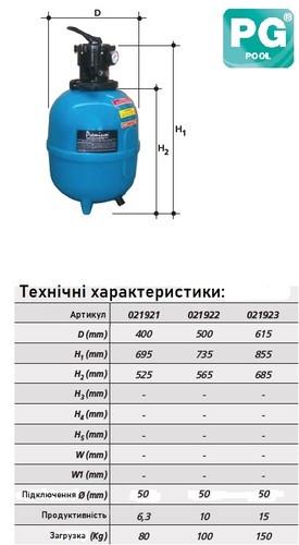 Фильтр с верхним клапаном PG PREMIUM 400 мм (1824038707) - фото 2