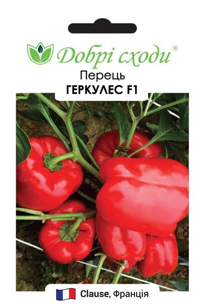Семена Добрі сходи Перец красный сладкий Геркулес F1 ранний гибрид кубовидный толстостенный 220 г 10 шт.