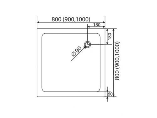 Душевой поддон Aqua-World SMC полимерно-композитный 1000х1000 мм Черный (ДКп41-100Q-B) - фото 2