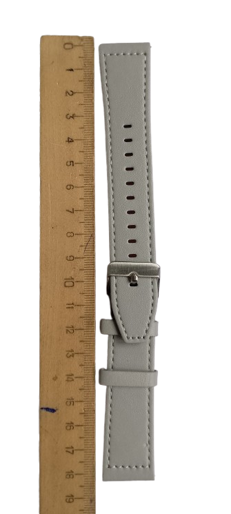 Ремешок для часов экокожа 180х22 мм Light grey (3789) - фото 3 Ремешок для часов экокожа 180х22 мм Light grey (3789) - фото 3