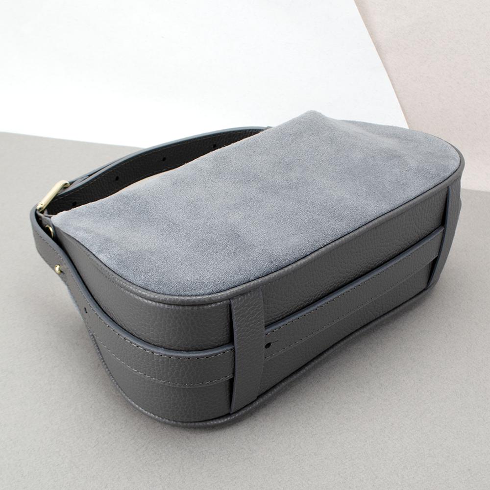 Сумка женская замшевая Virginia Conti 03800 Темно-серый (2423712273) - фото 4