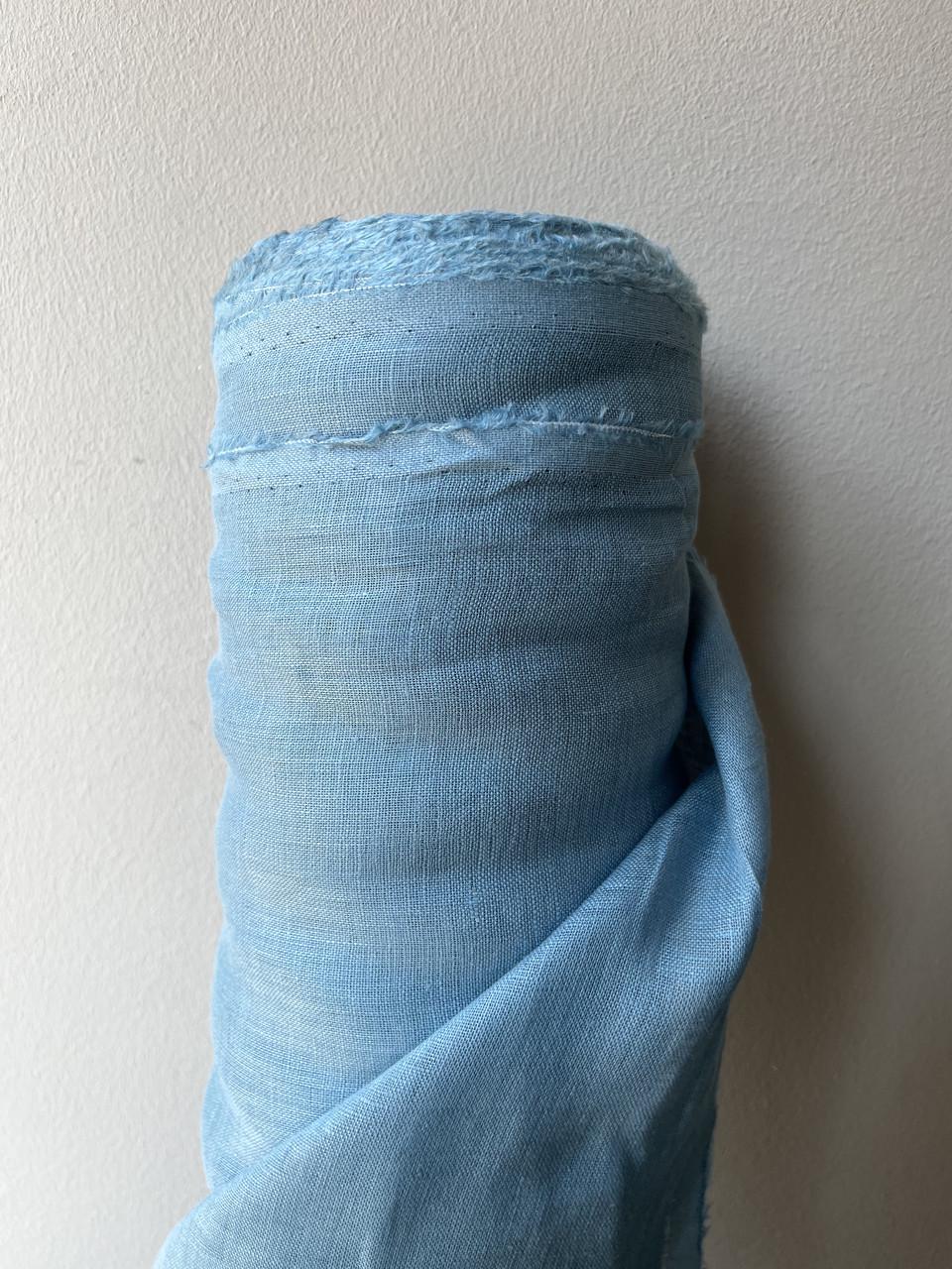 Ткань натуральная Linen Plus 100% лен марля Голубой 1586 - фото 1 Ткань натуральная Linen Plus 100% лен марля Голубой 1586 - фото 1