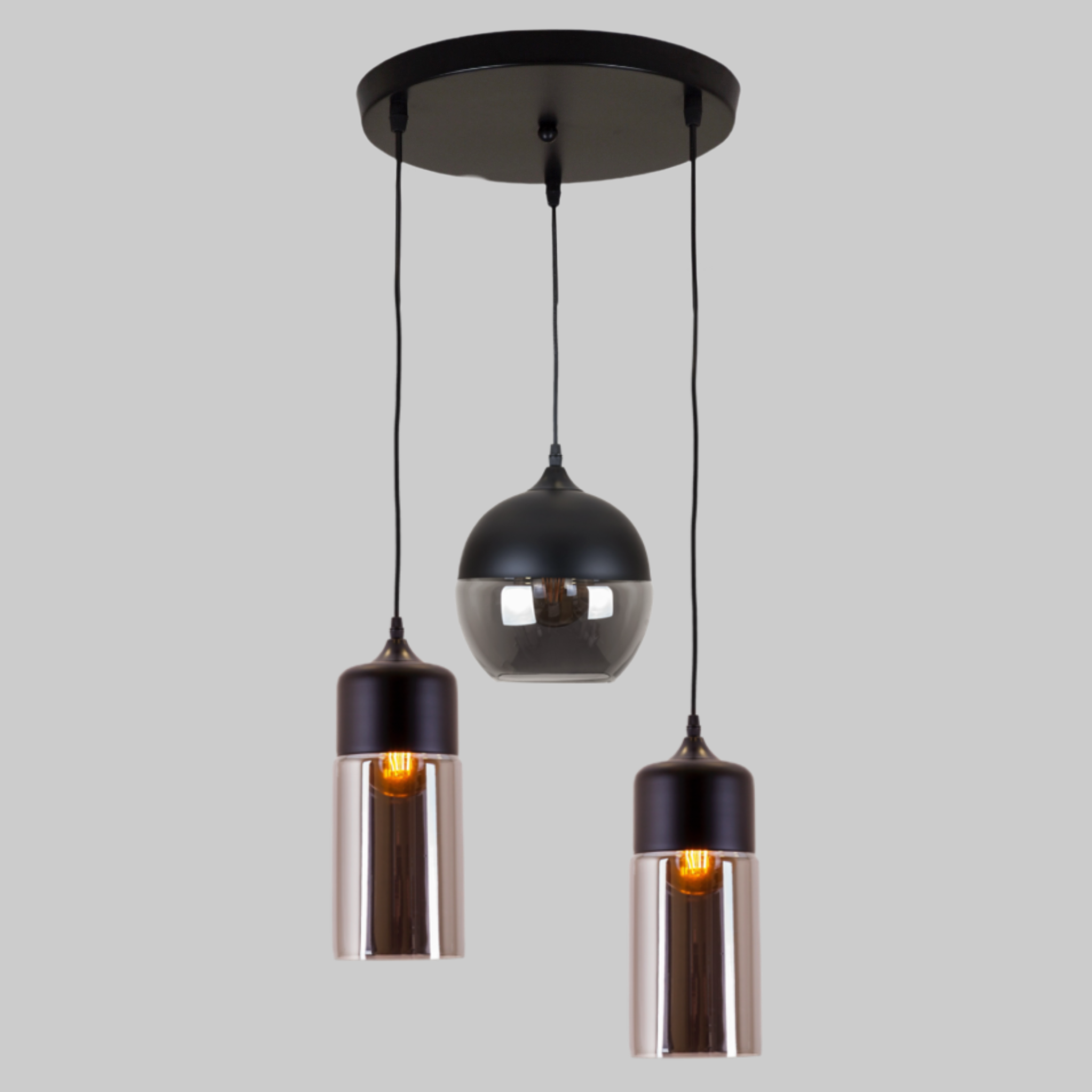 Люстра стеклянная 3 плафона Черный (916-16/13-3 BLACK) Люстра стеклянная 3 плафона Черный (916-16/13-3 BLACK)